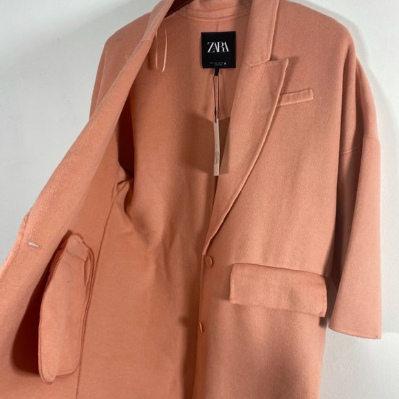 Zara peach oversized coat NWT size S - Picture 14 of 16